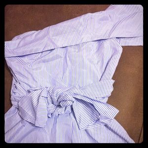 One Shoulder Bow Front Peplum Top